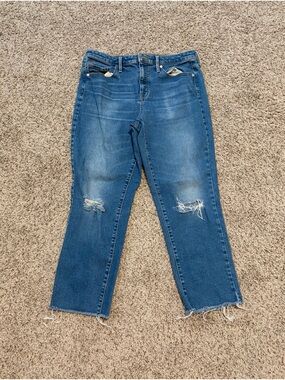 Mossimo Supply Co. Blue Cropped Distressed Jeans